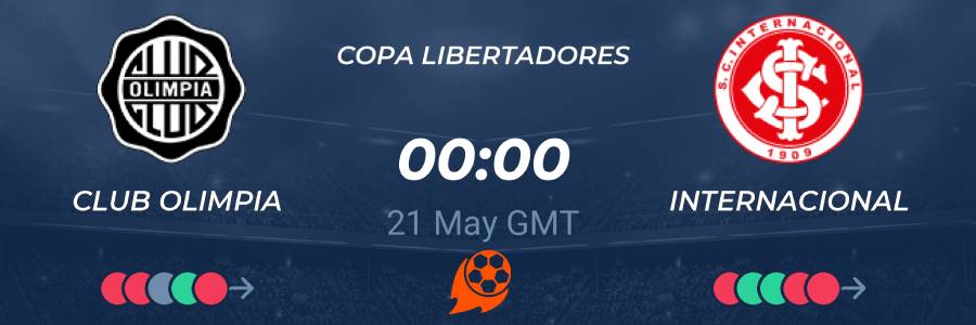 Olimpia Asuncion vs. Internacional 20/05/2021 Prediction, Betting Tips & Live Odds ✅